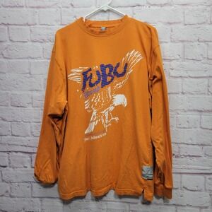 FUBU Platinum Long Sleeve TShirt‎ L Orange Graphic Eagle Y2K Streetwear Skater